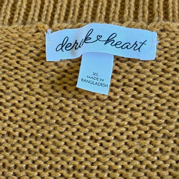 Derek Heart Mustard and Cream Striped Sweater - Picture 2 of 3